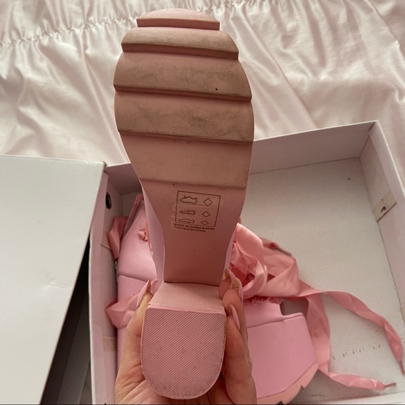 Y.R.U. x Dolls Kill Pink Ballet Bae Platforms - Picture 9 of 13
